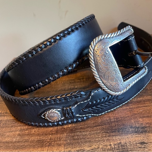 Nacona Black Genuine Leather Belt Large - Picture 2 of 5